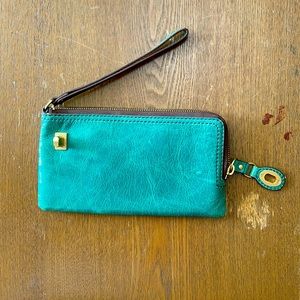 HOBO Teal Wristlet Clutch